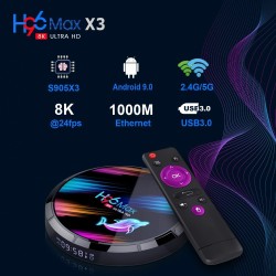 H96 Max X3 8K Android 9.0 Smart TV Box 4GB Ram 64GB Rom