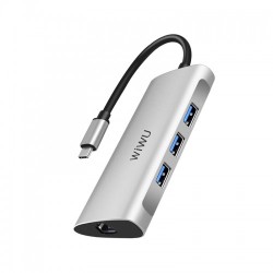 WiWU Alpha 631STR 6-in-1 Multi-function Type-C Hub Adapter