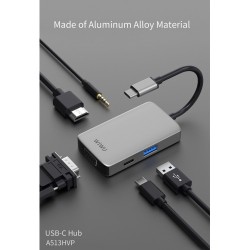 WiWU Alpha A513HVP 5 in 1 USB Type C HUB