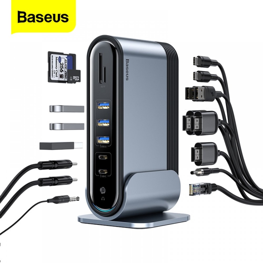 Baseus 17 in USB C HUB Docking Station with Power Adapter Price in  Bangladesh Famous Gadget BD