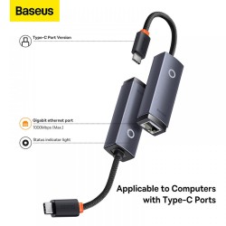 Baseus Hub Lite Series Ethernet Adapter USB to RJ45 LAN Port WKQX000313