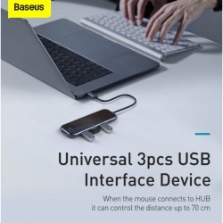 Baseus Multi-functional HUB (Type-C to 3xUSB3.0+HDMI+PD) Deep gray CAHUB-RT0G