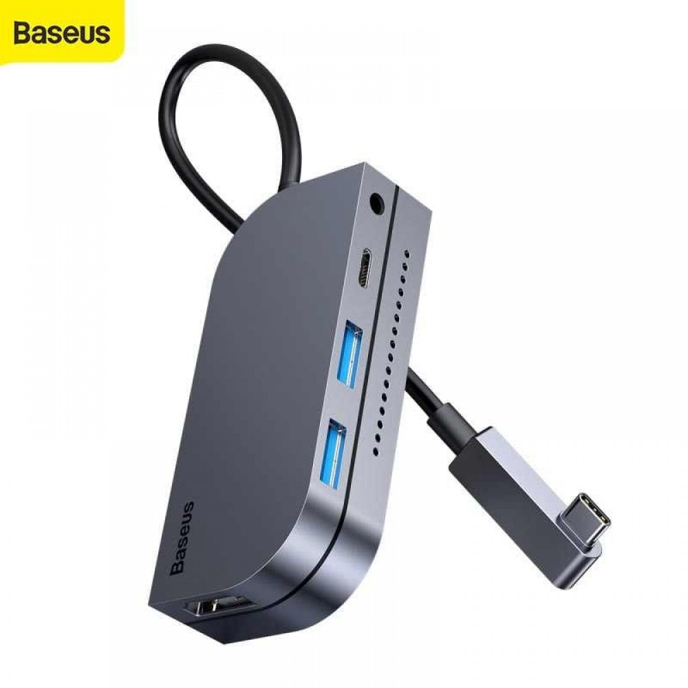 Baseus 6-in-1Multi Type-C HUB Converter 60W USB3.0 PD Quick Charging 2.5mm  Ports HDMI USB HUB for Computer for Mobile Phone Price in Bangladesh  Famous Gadget BD
