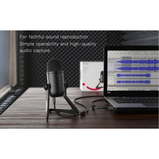 FIFINE USB Podcast Microphone for Recording Streaming on PC and  Mac,Condenser Computer Gaming Mic for PS4.Headphone Output&Volume Control, Mic Gain Control,Mute Button for Vocal,.(K678) 