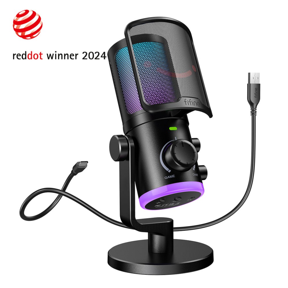 FIFINE AmpliGame AM6 Condenser Mic with Game/ MIX RGB Microphone price