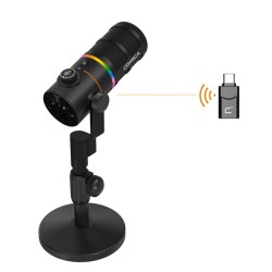 Comica EJoy D10 PRO RGB Cardioid Dynamic Wireless Microphone with XLR & USB-C | 48kHz/24-bit