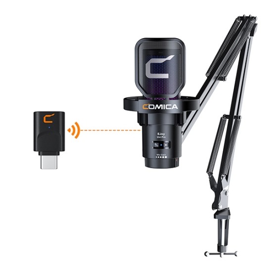 Comica EJoy Uni Pro Wireless Studio Microphone with RGB Light | 48kHz/24-bit Recording | USB-C