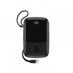 Baseus Qpow Digital Display 3A Power Bank 10000mAh with Type C Cable (PPQD-A01) – Black