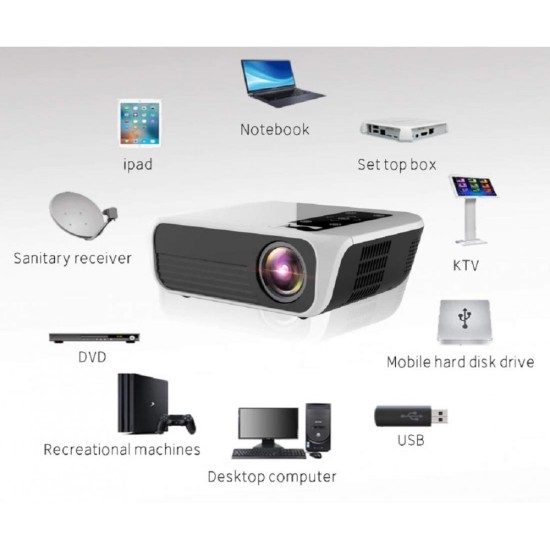 AUN T8 2GB RAM 16GB Full HD LED LCD Projector Android WiFi
